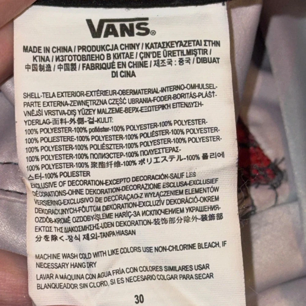 Vans Off The Wall Mens Board Shorts Colorblock Red Gray Blue Size 30 Pool Beach